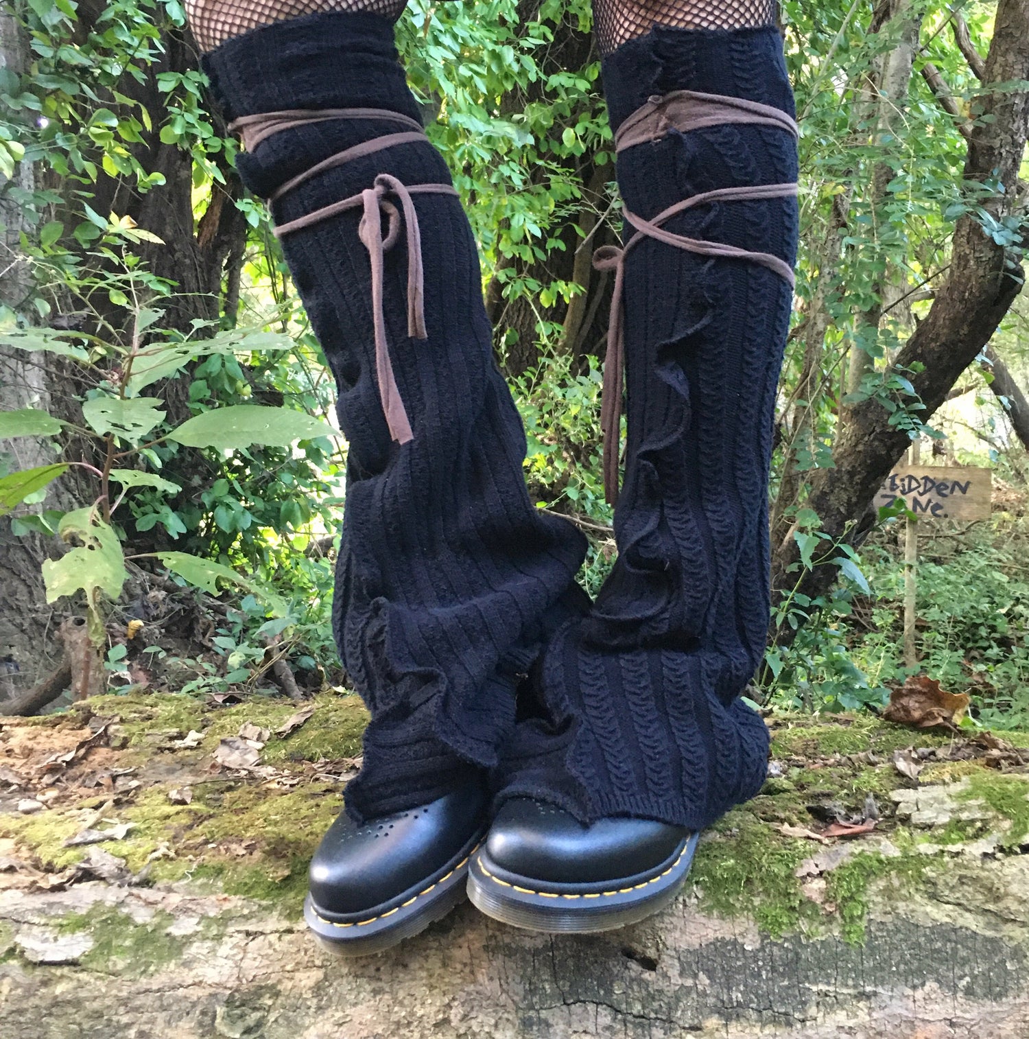 Black and Purple Grunge Leg Warmers